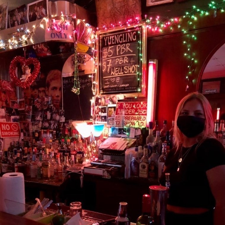 Undated photo showing interior of Lucy's bar