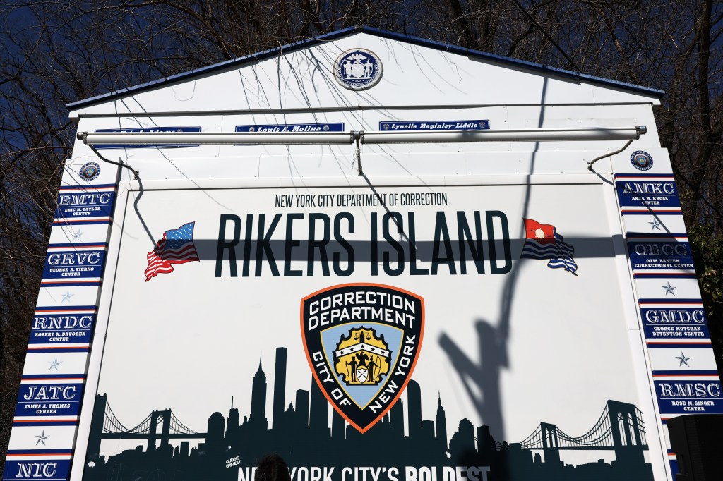 Rikers Island sign. 