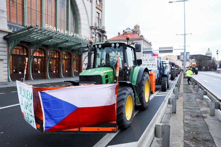 Farmers protesting in Prague earlier this month against costly European Union regulations.