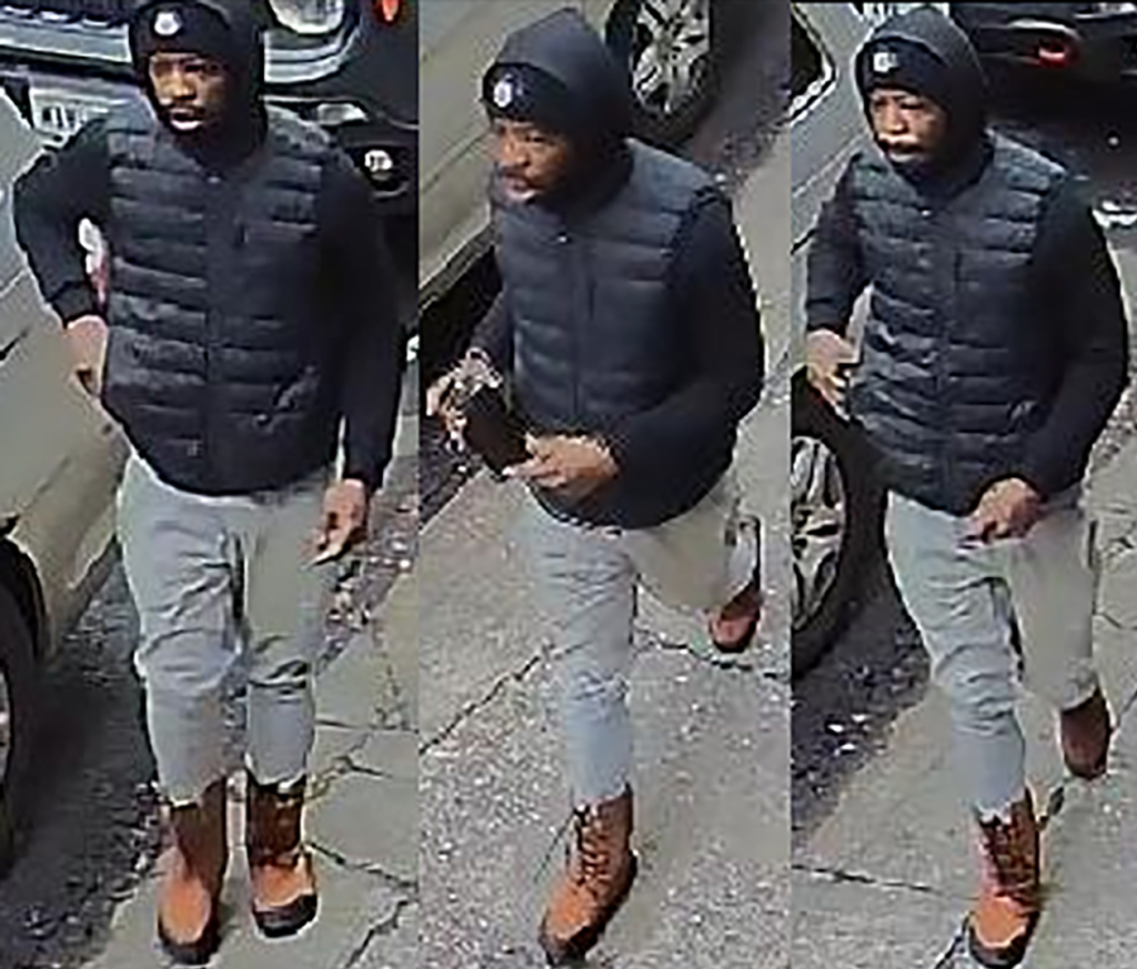 Surveillance images of the suspect who cops say stabbed a man who confronted him for urinating on Downing Street near Varick Street.