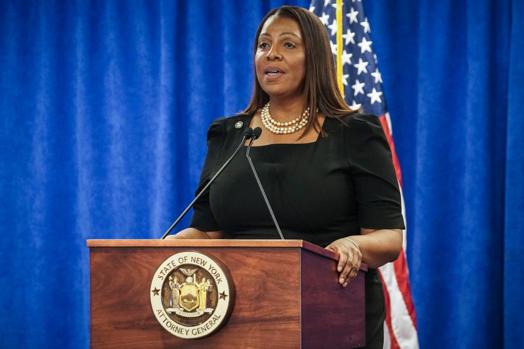 New York Attorney General Letitia James speaks Feb. 16, 2024,