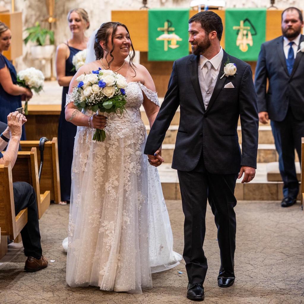 Gina Weingart and her Emerson Weingart on their wedding day. 