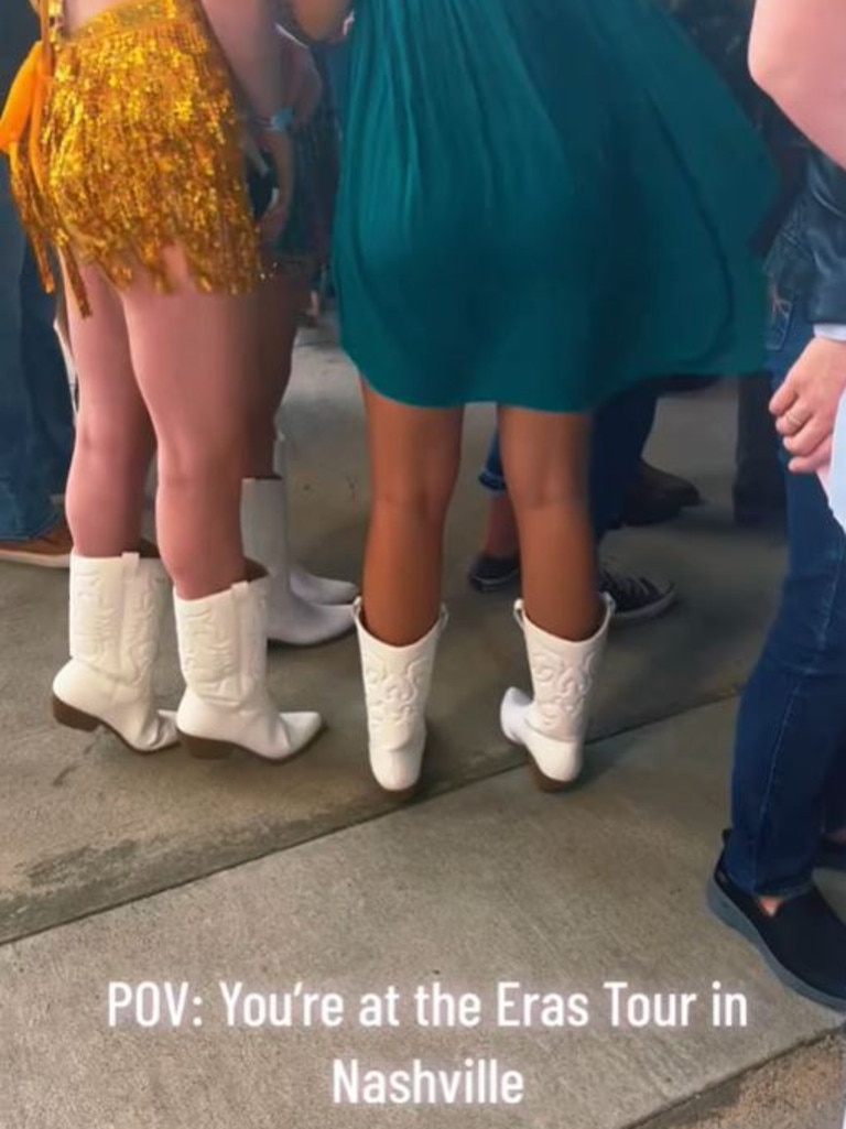 TikTok videos show hordes of women entering Swift’s concerts in the US all wearing cowboy boots since early 2023.

