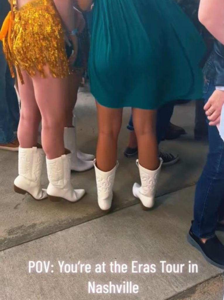 TikTok videos show hordes of women entering Swift’s concerts in the US all wearing cowboy boots since early 2023.