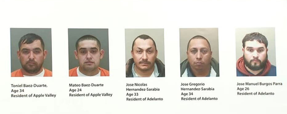 Toniel Baez-Duarte, Mateo Baez-Duarte, Jose Nicolas Hernandez-Sarabia, Jose Gregorio Hernandez-Sarabia and Jose Manuel Burgos Parra were arrested in case of 6 bodies found in desert 