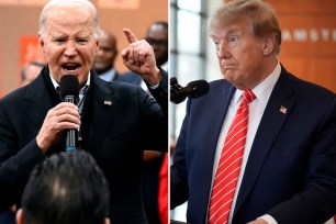 A Trump campaign spokesman called it “a shame” but “no surprise” that Biden uses foul language when talking about the former president. 