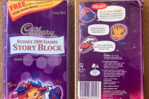 a purple package of candy