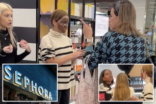A group of teenage girls were caught on camera allegedly testing dark makeup to do blackface inside a Boston Sephora, with a staffer slamming their chaperone over the "incredibly offensive" act.