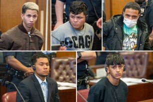 Individuals named Darwin Andres Gomez-Izquiel and Servita Arocha in court. A collage of photographs taken by Steven Hirsch.