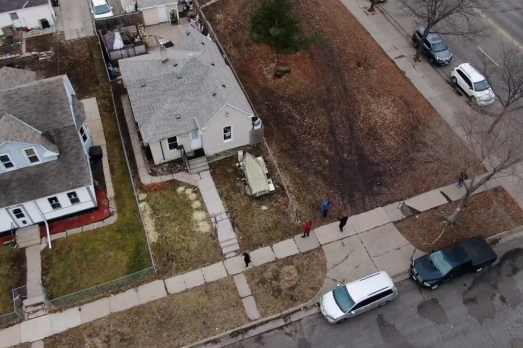 Aerial view of the attack site.