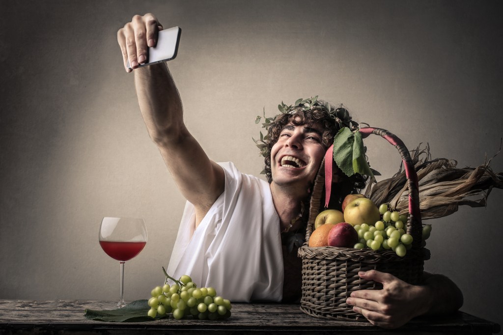 Happy Bacchus doing a selfie