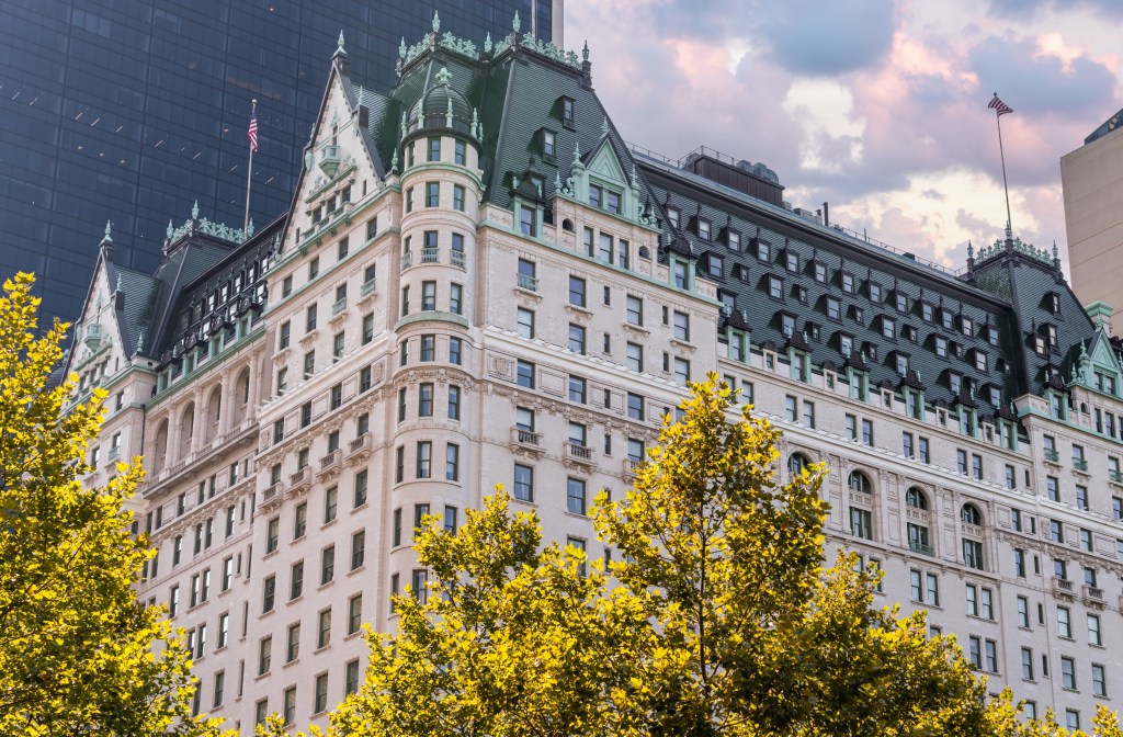 The Plaza Hotel is the most famous hotel in New York next to Central Park.