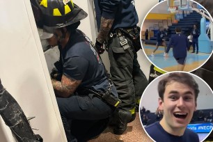 FDU players spent 15 minutes in the "hot" elevator, and they were eventually rescued by the FDNY.