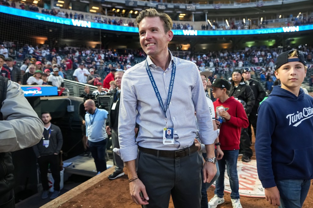 Executive chair Joe Pohlad of the Minnesota Twins following game two of the Wild Card Series against the Toronto Blue Jays.