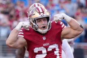 San Francisco 49ers running back Christian McCaffrey