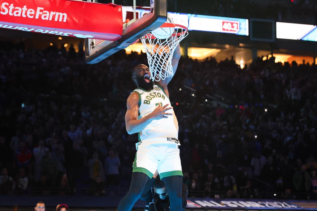 Jaylen Brown made it to the finals of the dunk contest during All-Star Saturday Night. 
