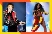 Rolling Stones frontman Mick Jagger (L) and SZA are both headlining tours this year.
