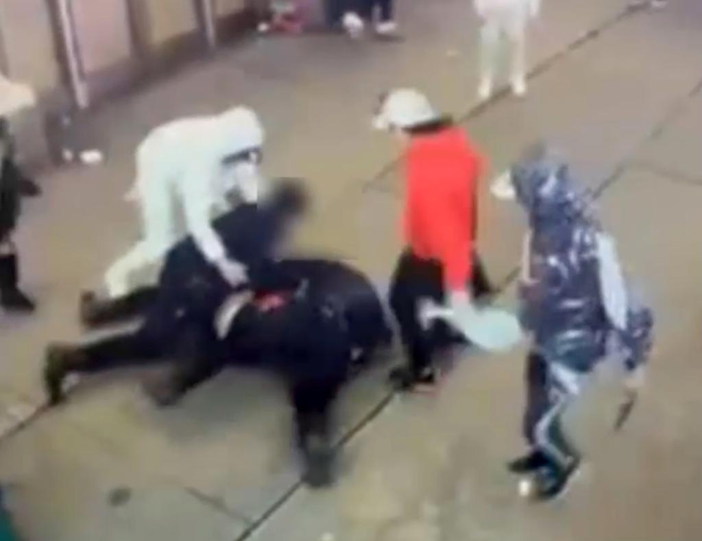 Shocking video captured the moment a migrant mob pounded a pair of cops near Times Square over the weekend — but the busted cowardly suspects were still released back onto the street without bail, sources say.