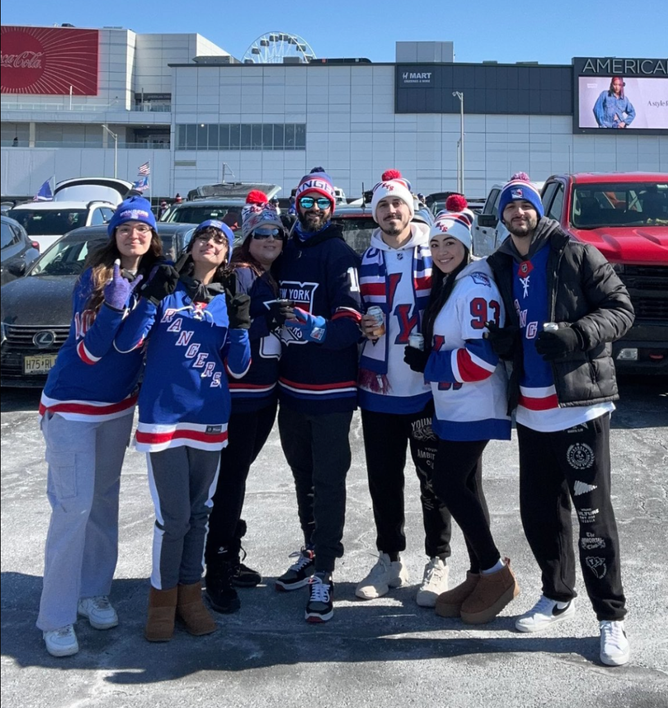 Anthony Dos Santos (middle in white jersey) said he was not able to get into MetLife Stadium for the Stadium Series game.