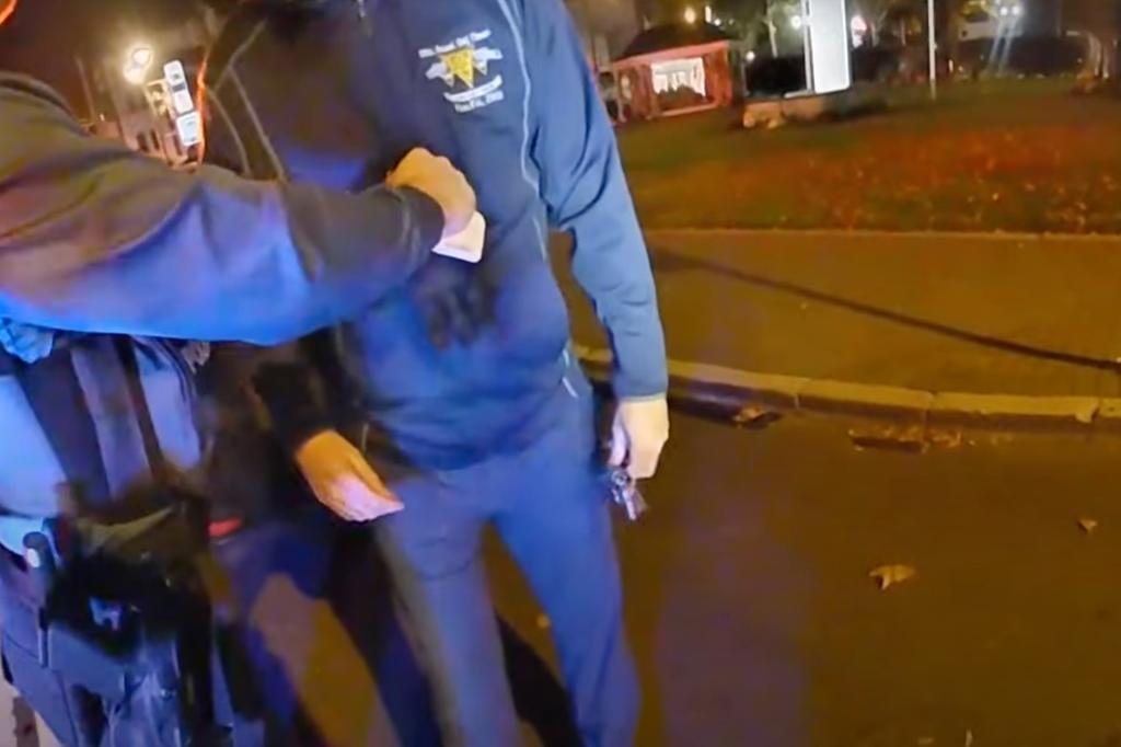 A screengrab of bodycam footage of the encounter. 