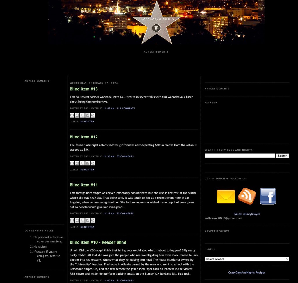 A screengrab of the site.