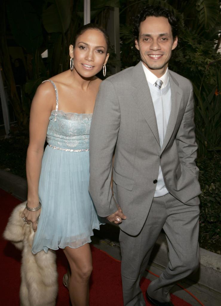 Jennifer Lopez and Marc Anthony at the 2005 Grammys.