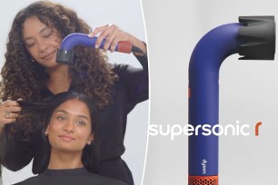 Photos of the new Dyson hairdryer.