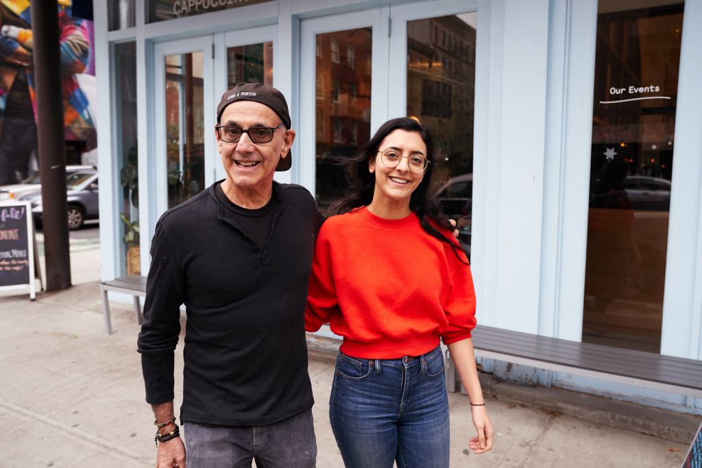 Logan Mikhly and Coppy Holzman, the father-daughter duo behind New York City's first dog friendly café Boris & Horton