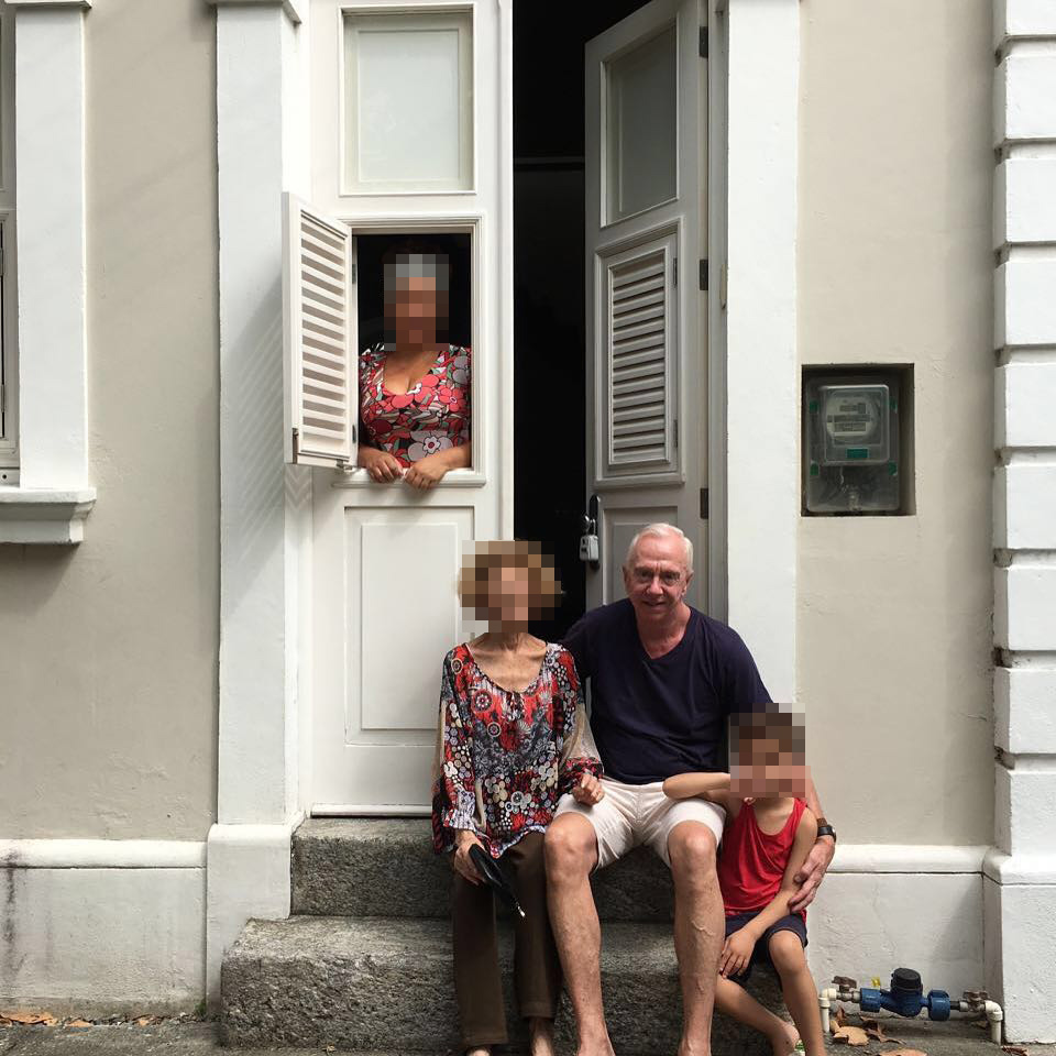 Brent Sikkema and friends outside a home in Rio de Janeiro