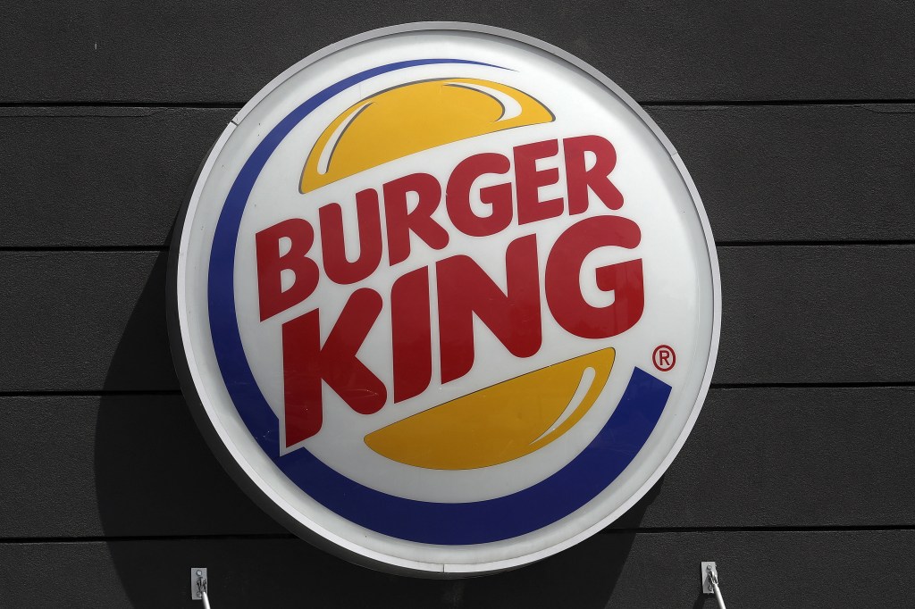 A Burger King restaurant logo is pictured on a building in North Miami, Florida.