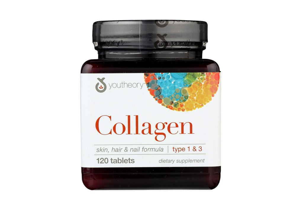 bottle of collagen supplement