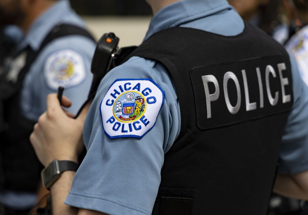 Chicago police officers in the West Englewood neighborhood of Chicago 