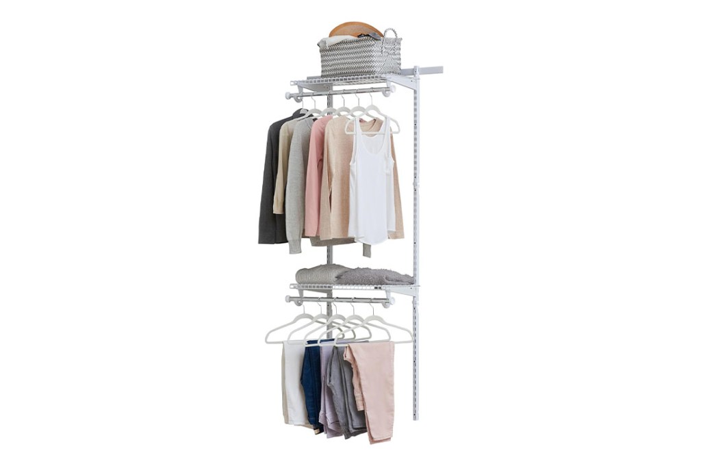 a rack with clothes on it