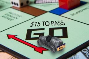 congestion pricing graphic on monopoly board