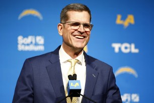 Newly appointed head coach Jim Harbaugh of the Los Angeles Chargers.