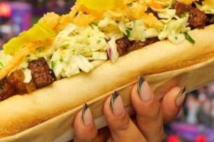 The Wagyu Loaded Hot Dog -- complete with crispy onions, banana peppers and wagyu brisket burnt ends -- is a dish all fans can look forward to at the concession stands.