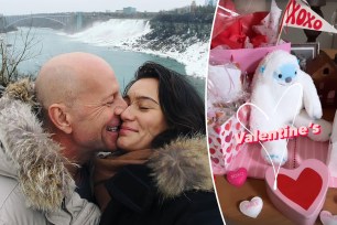 Emma Heming Willis, the wife of Hollywood legend Bruce Willis, shared a rare photo of her husband on Wednesday as the pair celebrated Valentine's Day at Niagara Falls.