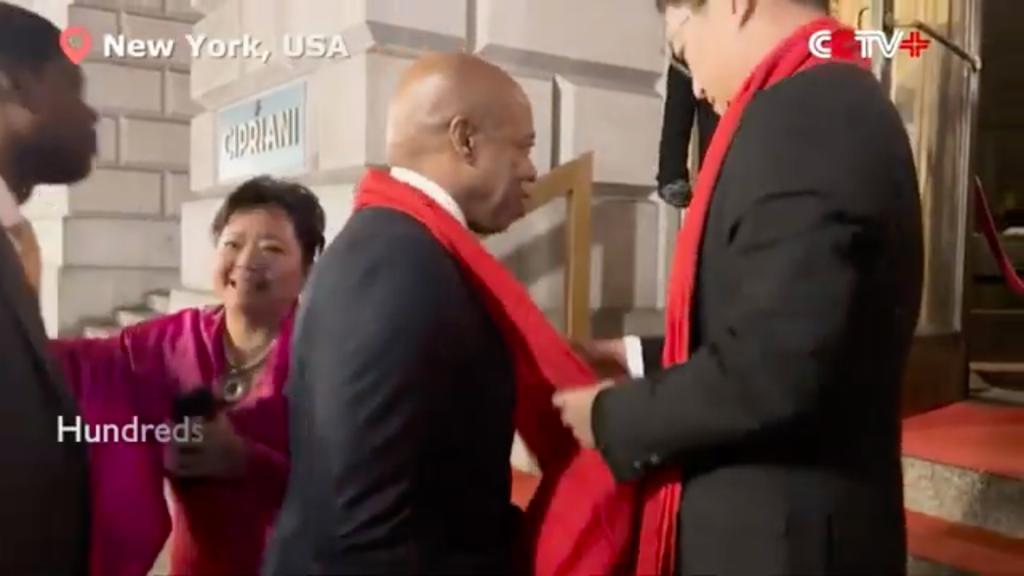 Mayor Eric Adams and Winnie Greco enter Chinese Lunar New Event at Cipriani Downtown last month