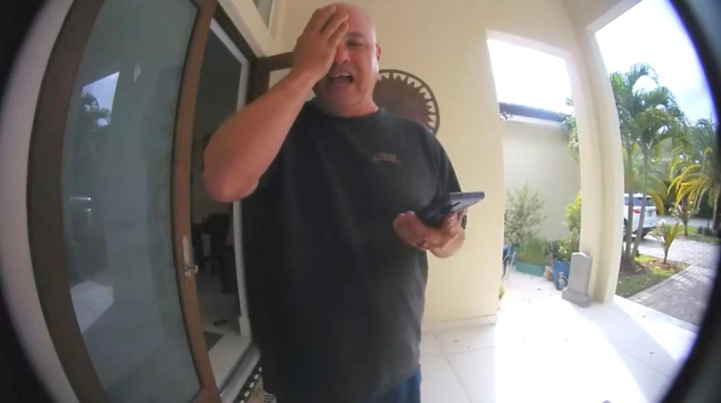 Doorbell footage of the father confessing