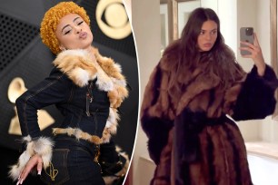 Ice Spice (left) and Kendall Jenner have sported real fur jackets recently.