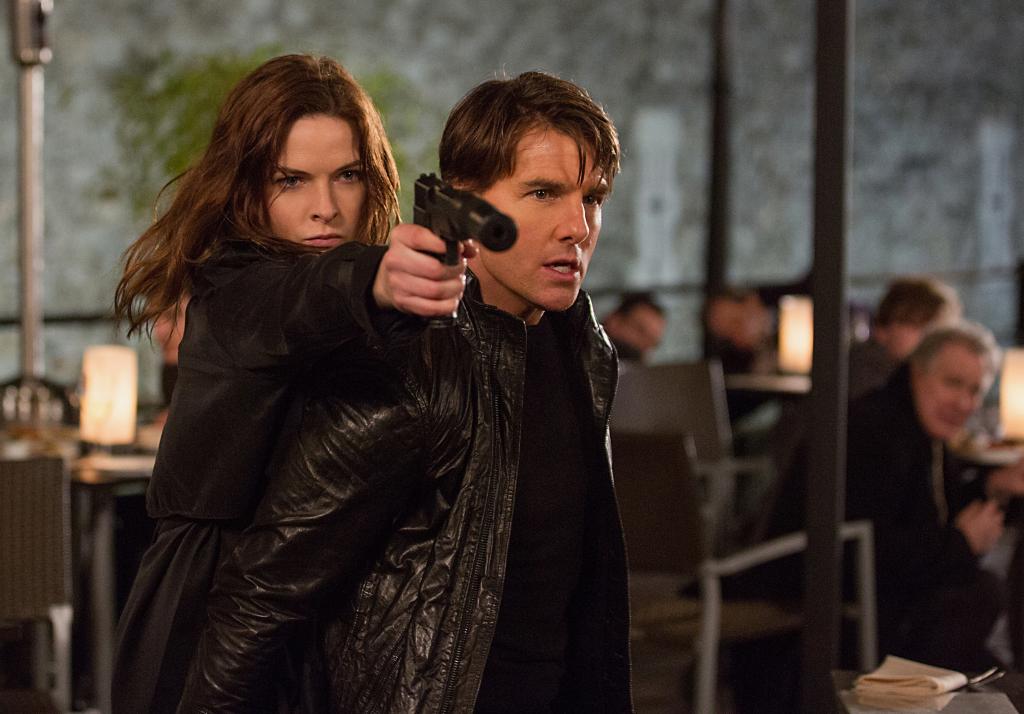 Rebecca Ferguson and Tom Cruise in "Mission: Impossible - Rogue Nation," 2015.