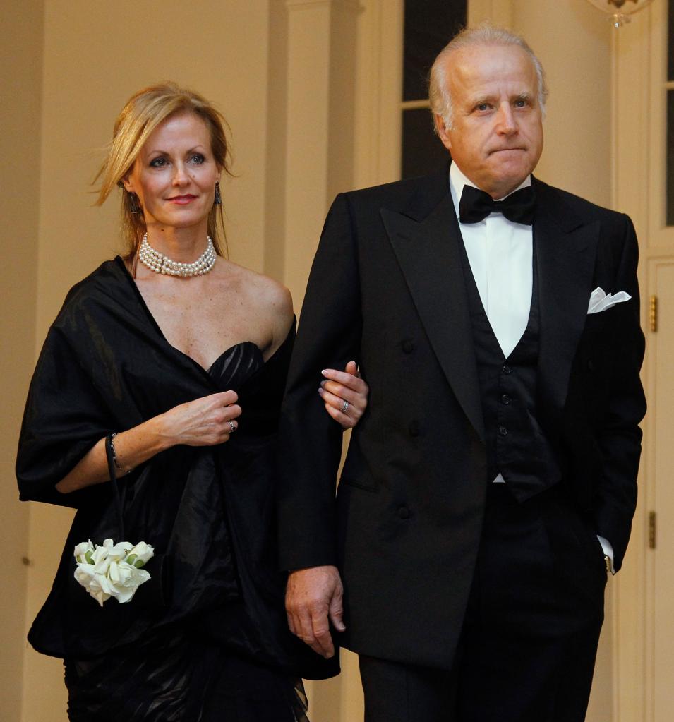 James and Sara Biden arriving at the White House for a state dinner. 