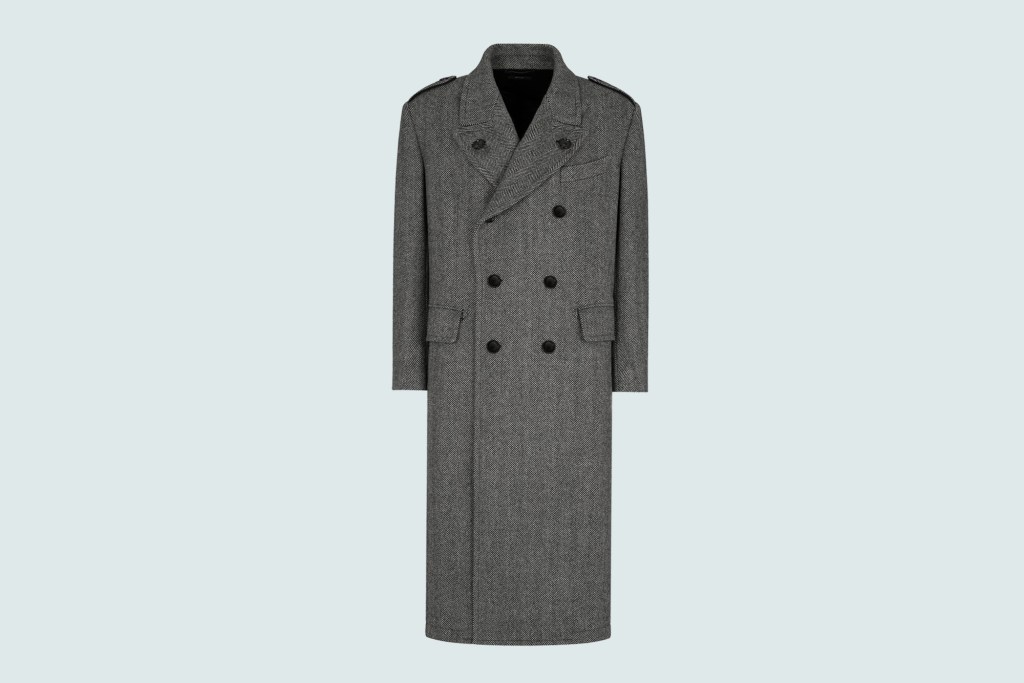 A long black and white coat worn by Joe Manganiello from Nordstrom