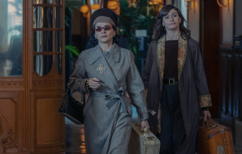 Coco Chanel (Juliette Binoche) and her childhood friend, Elsa Lombardi (Emily Mortimer). It doesn't end well between them.