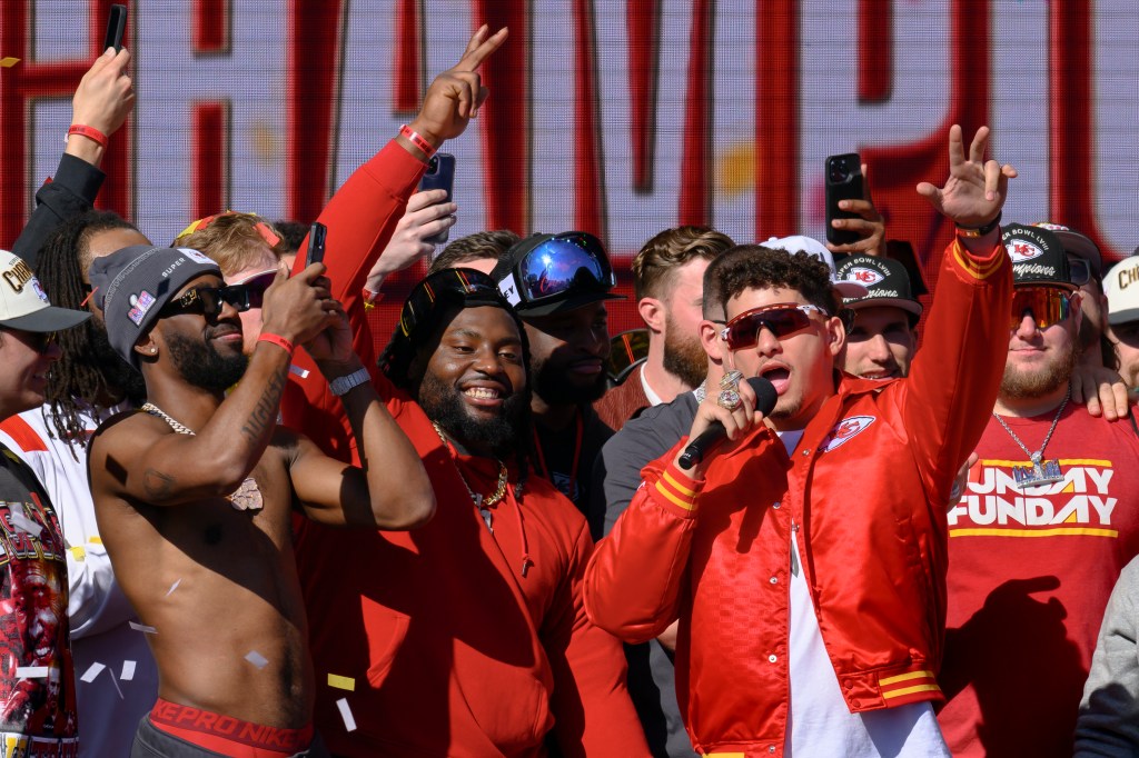 The Chief celebrate their Super Bowl championship.