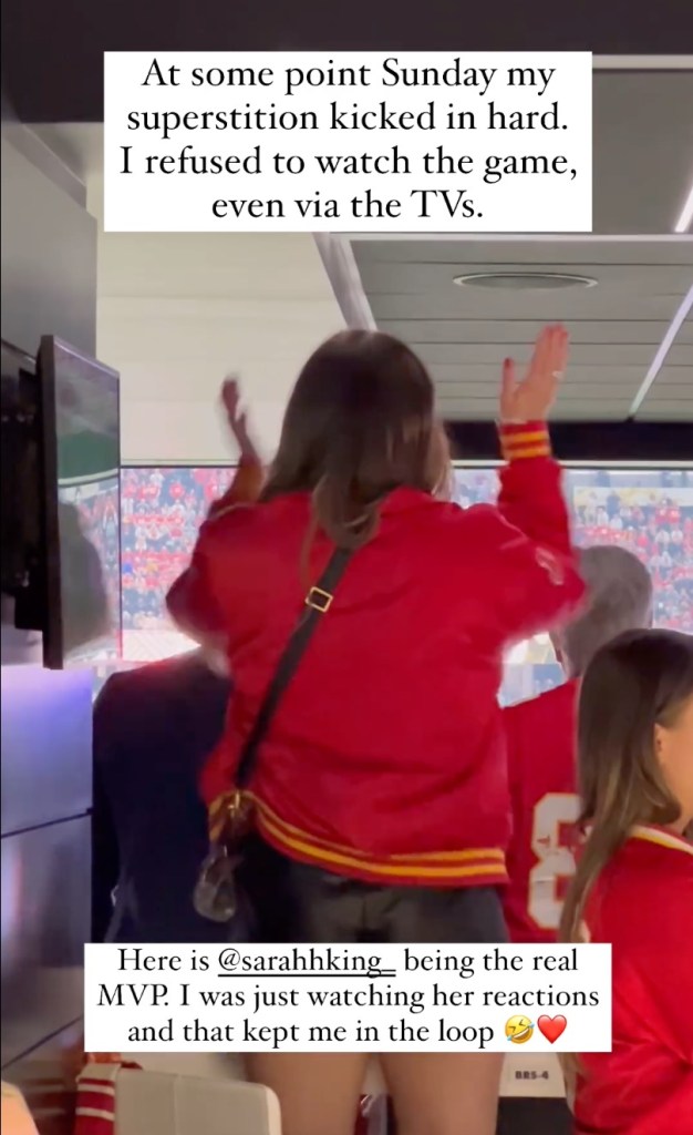 Kylie Kelce in the VIP suite at the Super Bowl.