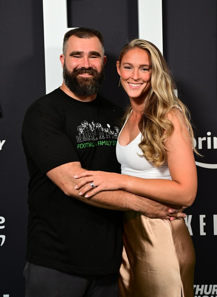 Jason Kelce with his wife Kylie in September 2023.