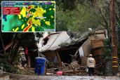 A destroyed house in Beverly Glen after a heavy rainstorm.