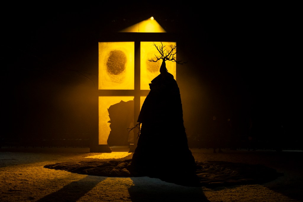 A model walks runway during Thom Browne Fall 2024 fashion show at New York Fashion Week, February 14, 2024.