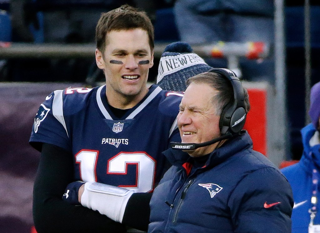 Tom Brady (l) and Bill Belichick (r) in 2018.